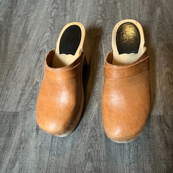 Swedish Hasbeens Louise Leather Clogs 100% Leather - Picture 5 of 10